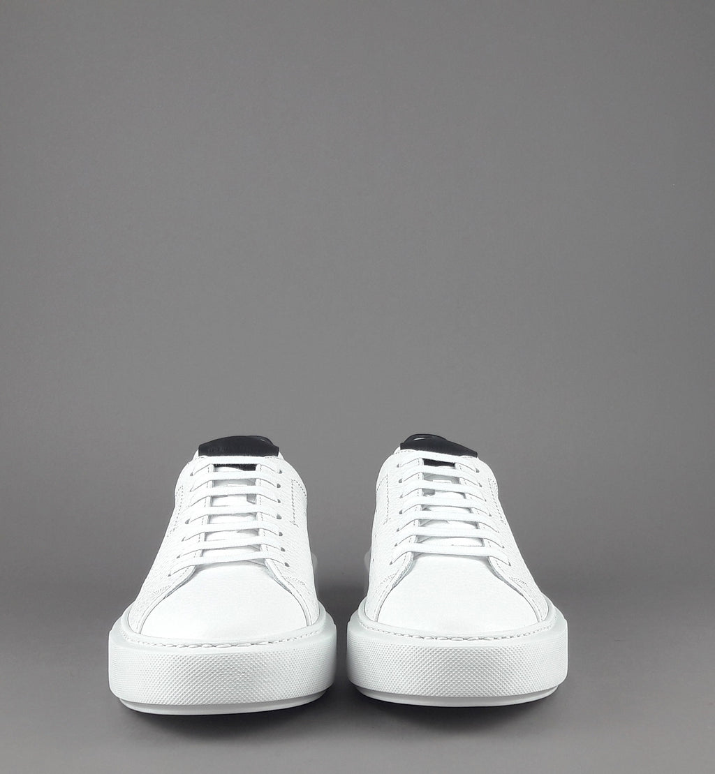 Barrett Sneakers Uomo Vitello Bottalato Bianco Spoiler Nero