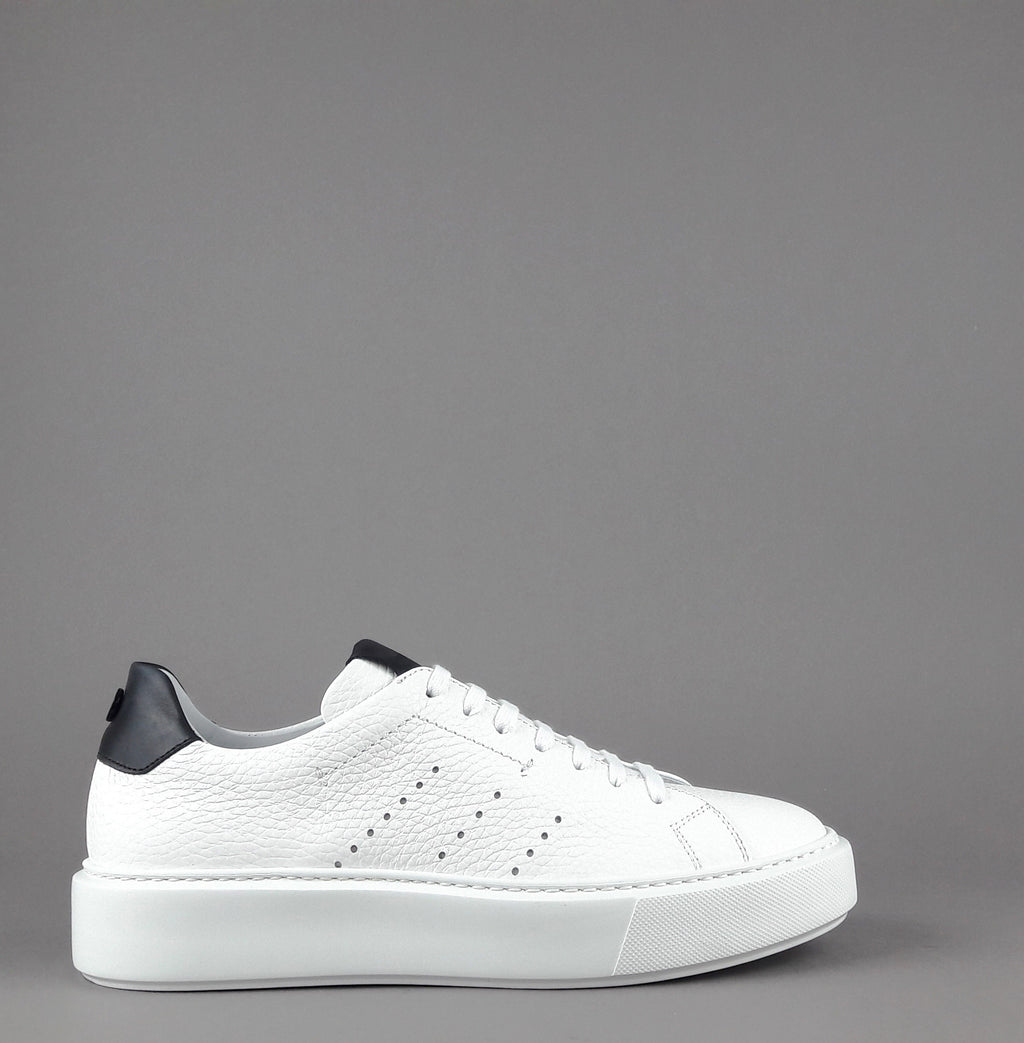 Barrett Sneakers Uomo Vitello Bottalato Bianco Spoiler Nero