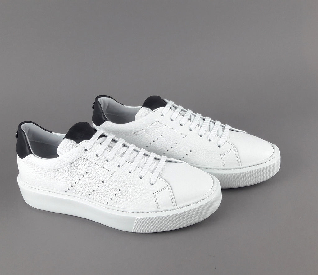 Barrett Sneakers Uomo Vitello Bottalato Bianco Spoiler Nero