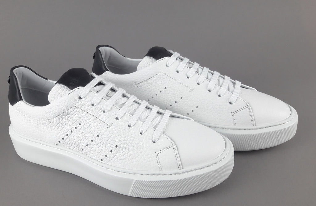 Barrett Sneakers Uomo Vitello Bottalato Bianco Spoiler Nero