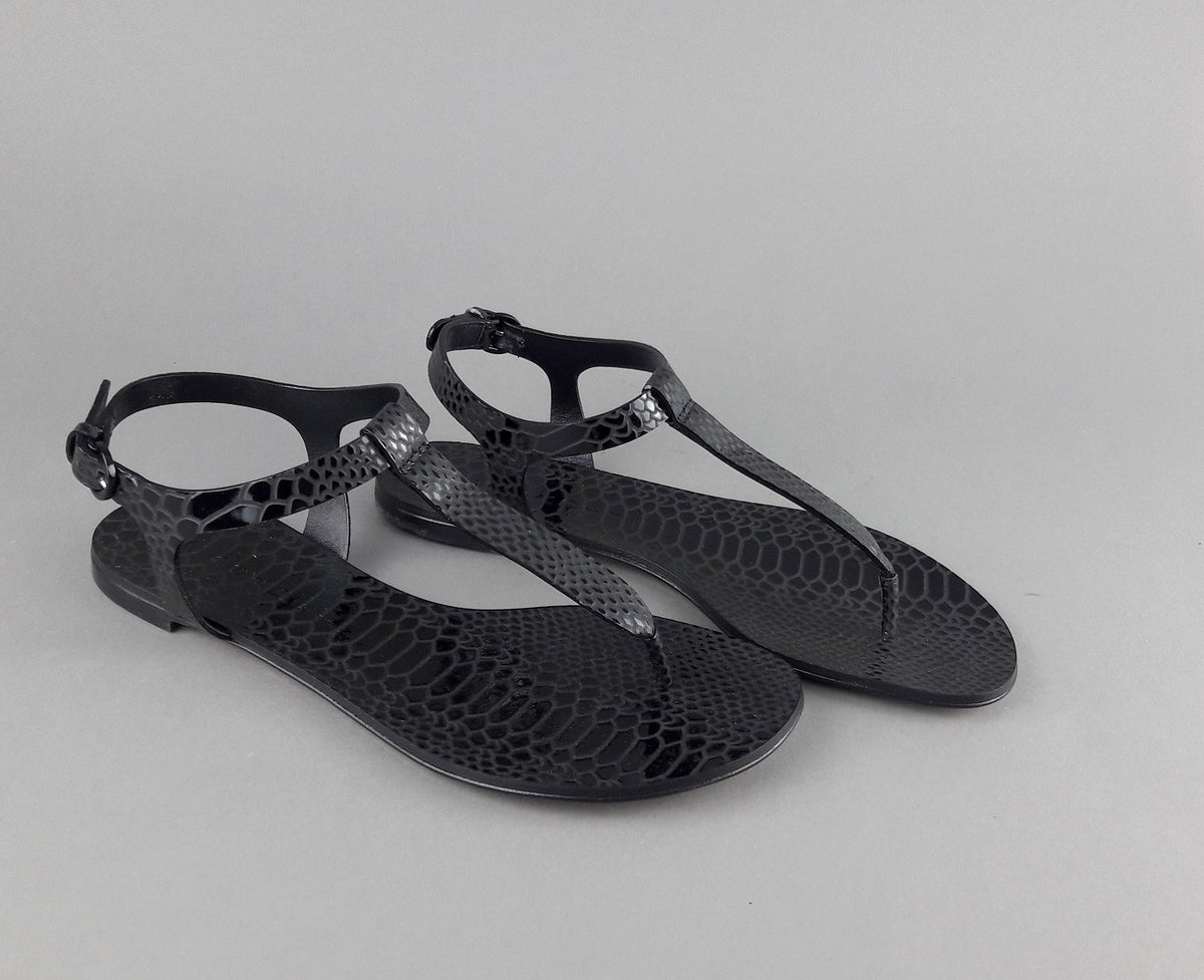 Casadei Sandalo Infradito Donna Pelle Metal Stampa Pitone Nero