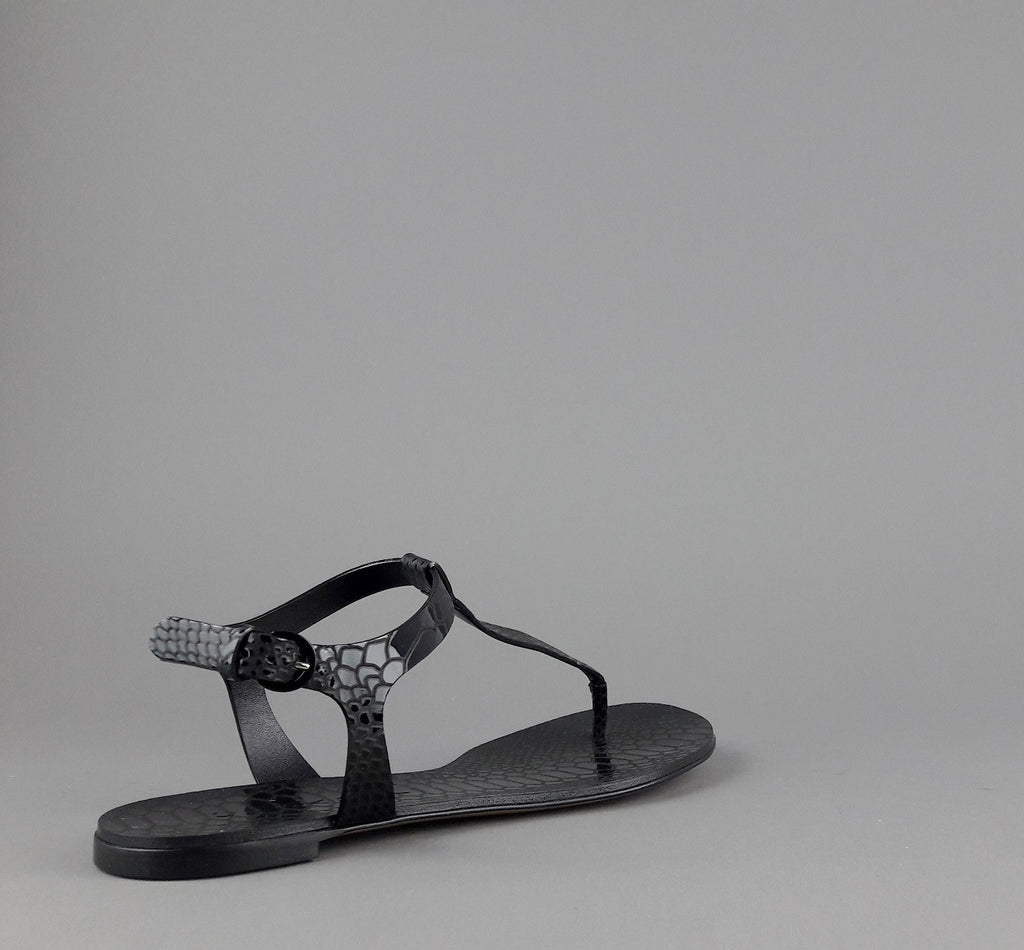 Casadei Sandalo Infradito Donna Pelle Metal Stampa Pitone Nero