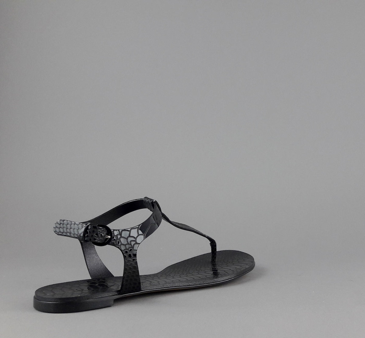 Casadei Sandalo Infradito Donna Pelle Metal Stampa Pitone Nero