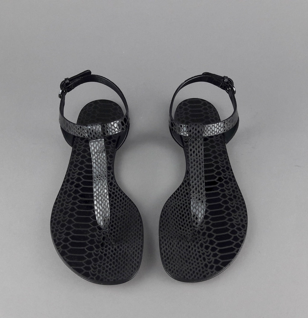 Casadei Sandalo Infradito Donna Pelle Metal Stampa Pitone Nero