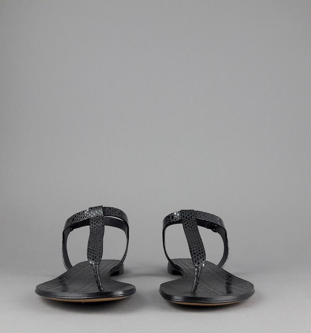 Casadei Sandalo Infradito Donna Pelle Metal Stampa Pitone Nero