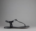 Casadei Sandalo Infradito Donna Pelle Metal Stampa Pitone Nero