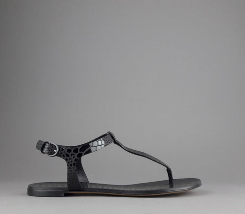 Casadei Sandalo Infradito Donna Pelle Metal Stampa Pitone Nero