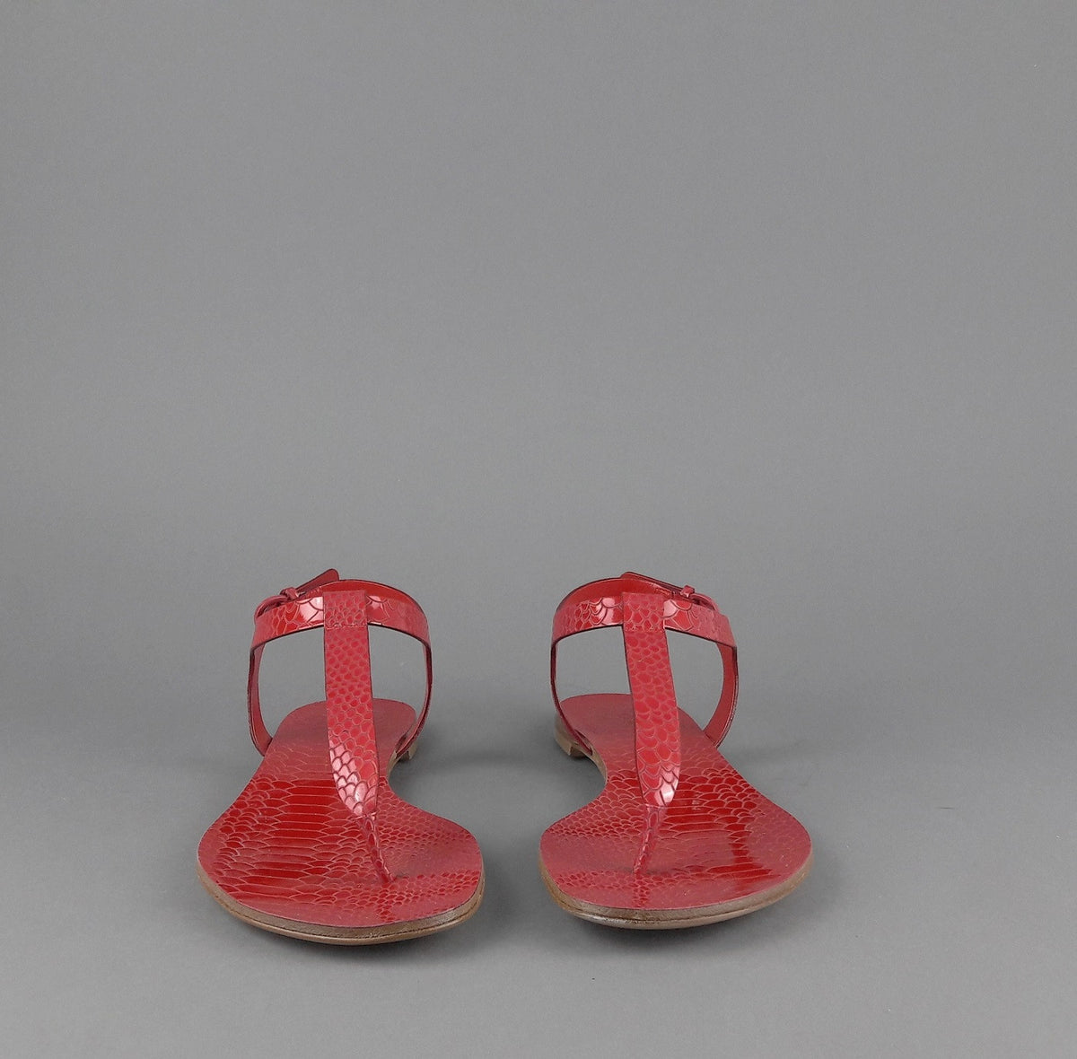 Casadei Sandalo Infradito Donna Pelle Metal Stampa Pitone Rosso