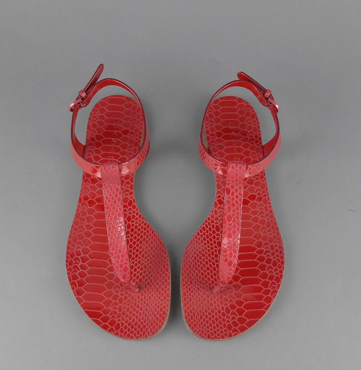 Casadei Sandalo Infradito Donna Pelle Metal Stampa Pitone Rosso