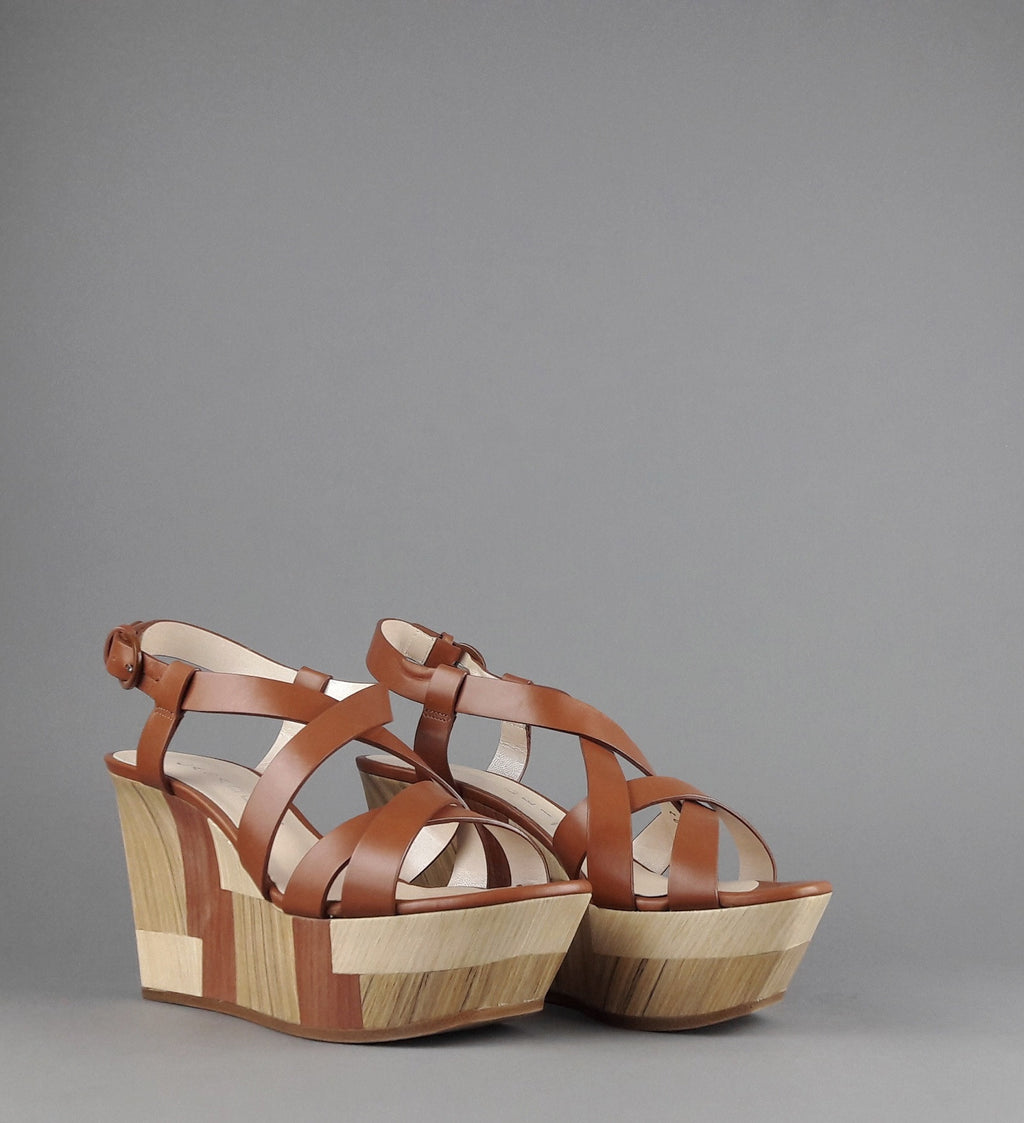 Casadei Sandalo Zeppa Donna Pelle Cuoio