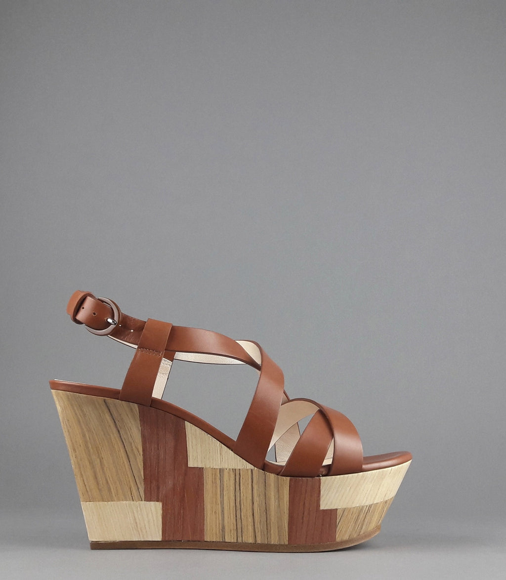Casadei Sandalo Zeppa Donna Pelle Cuoio