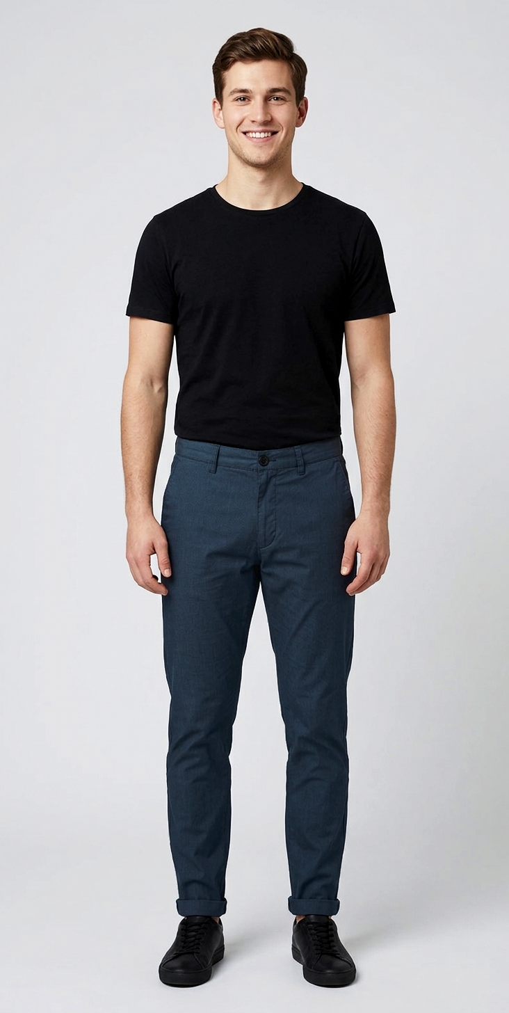 Clark Pantalone Uomo Mark Popeline Blu Scuro