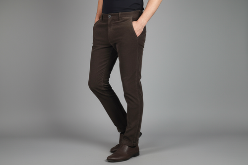 Clark Pantalone Uomo Mark Velluto A Coste Marrone Scuro