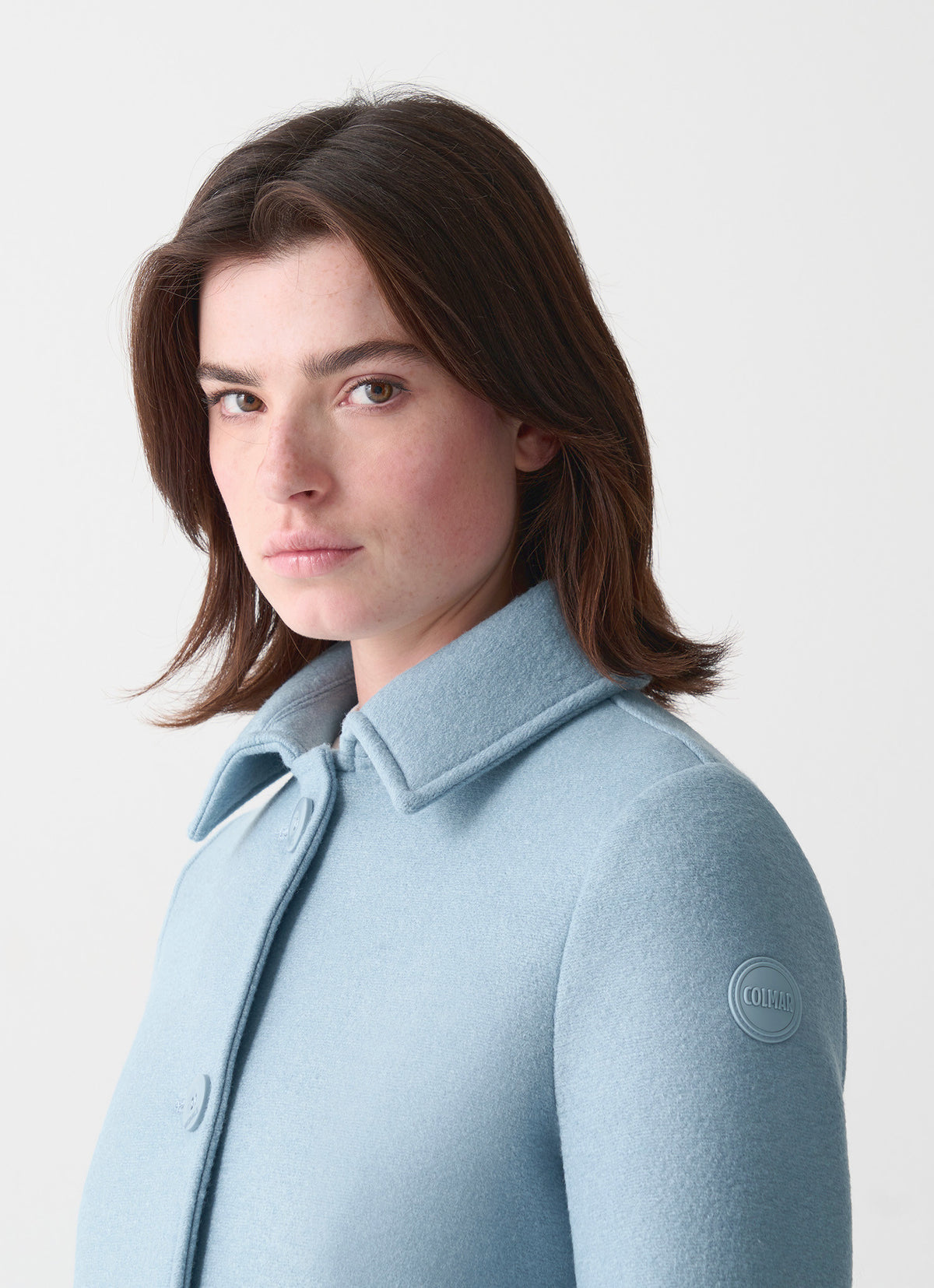 Colmar Cappotto Donna Lungo In Panno Di Lana Azzurro Ceruleo