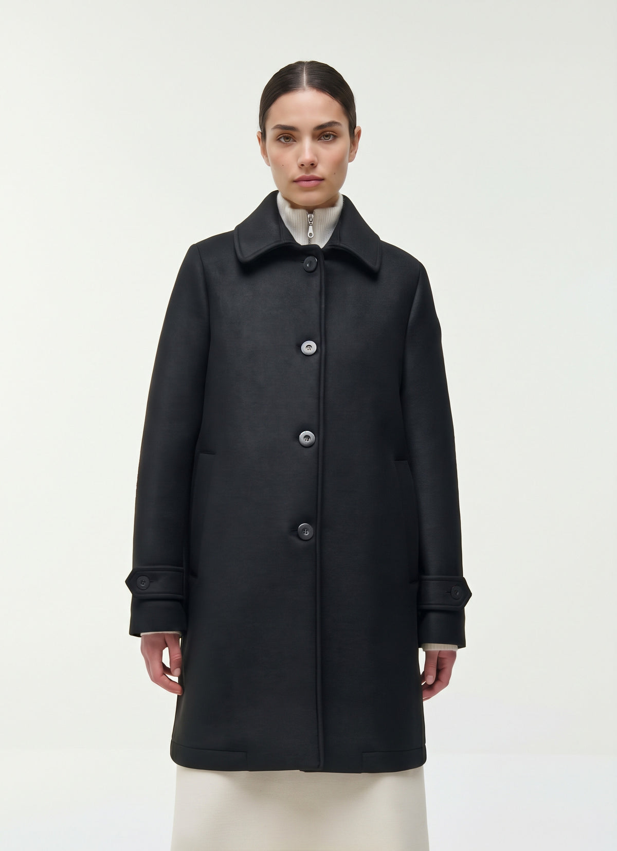 Colmar Cappotto Donna Lungo In Panno Di Lana Nero