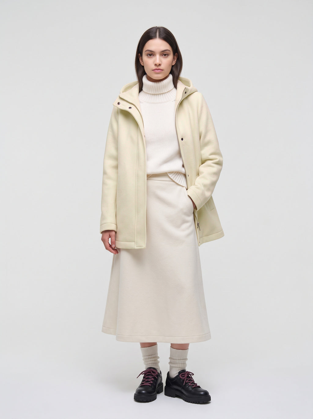 Colmar Cappotto Donna Medio In Panno Di Lana Avorio
