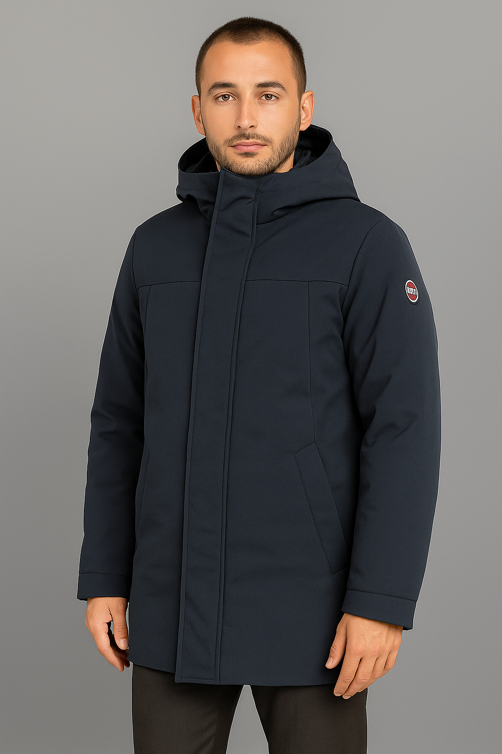 Colmar Giubbino Uomo Lungo In Cordura Nylon Blu Scuro