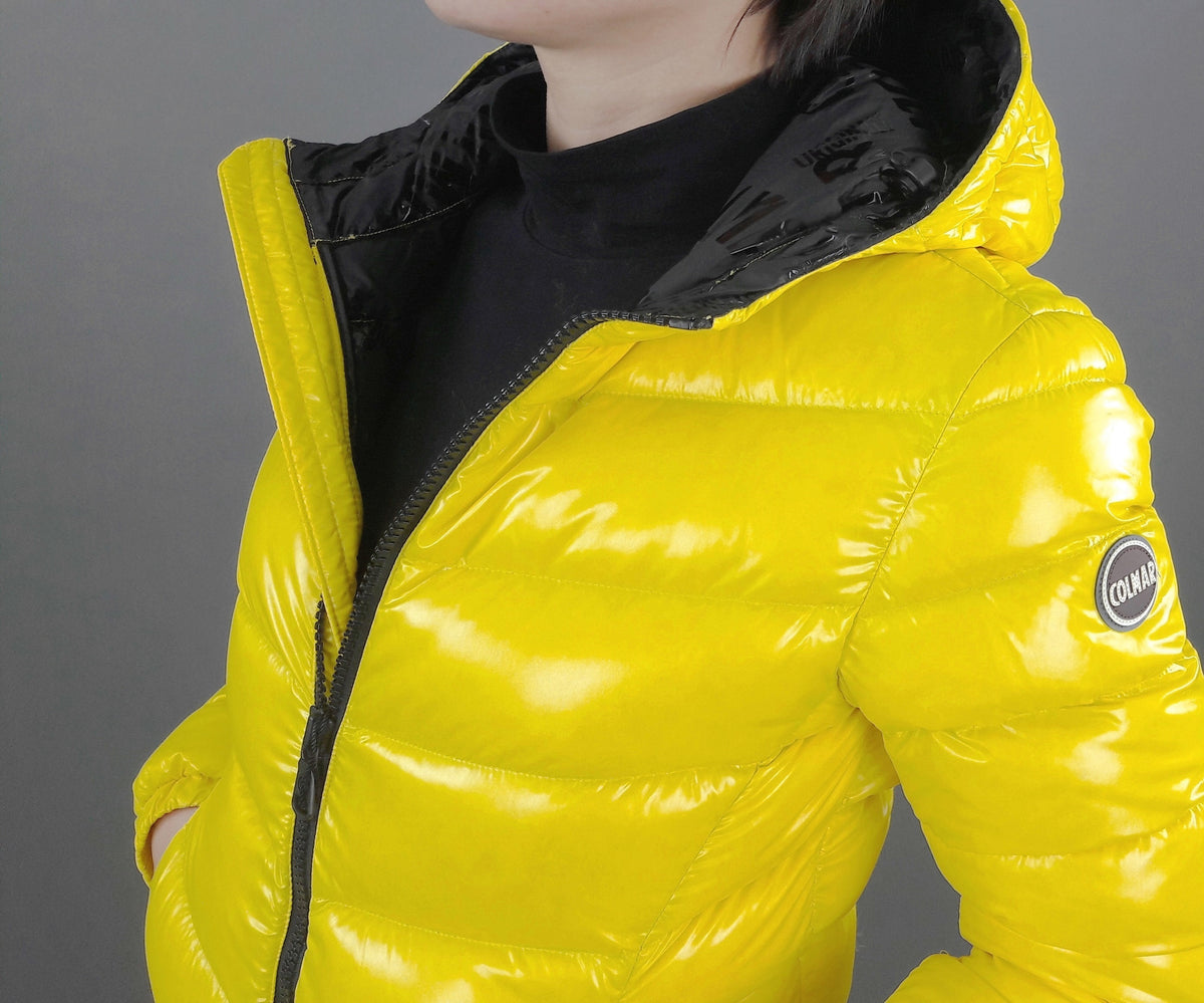 Colmar Piumino Corto Donna Giallo Cappuccio Fisso