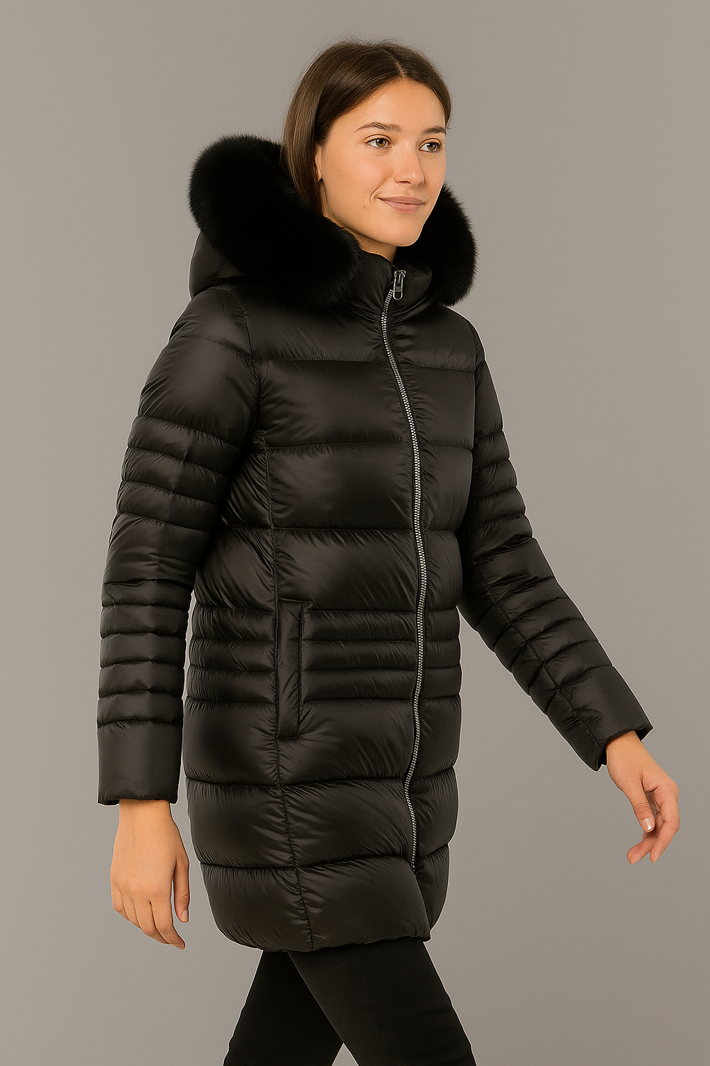 Colmar Piumino Donna Lungo Nylon Cangiante Nero