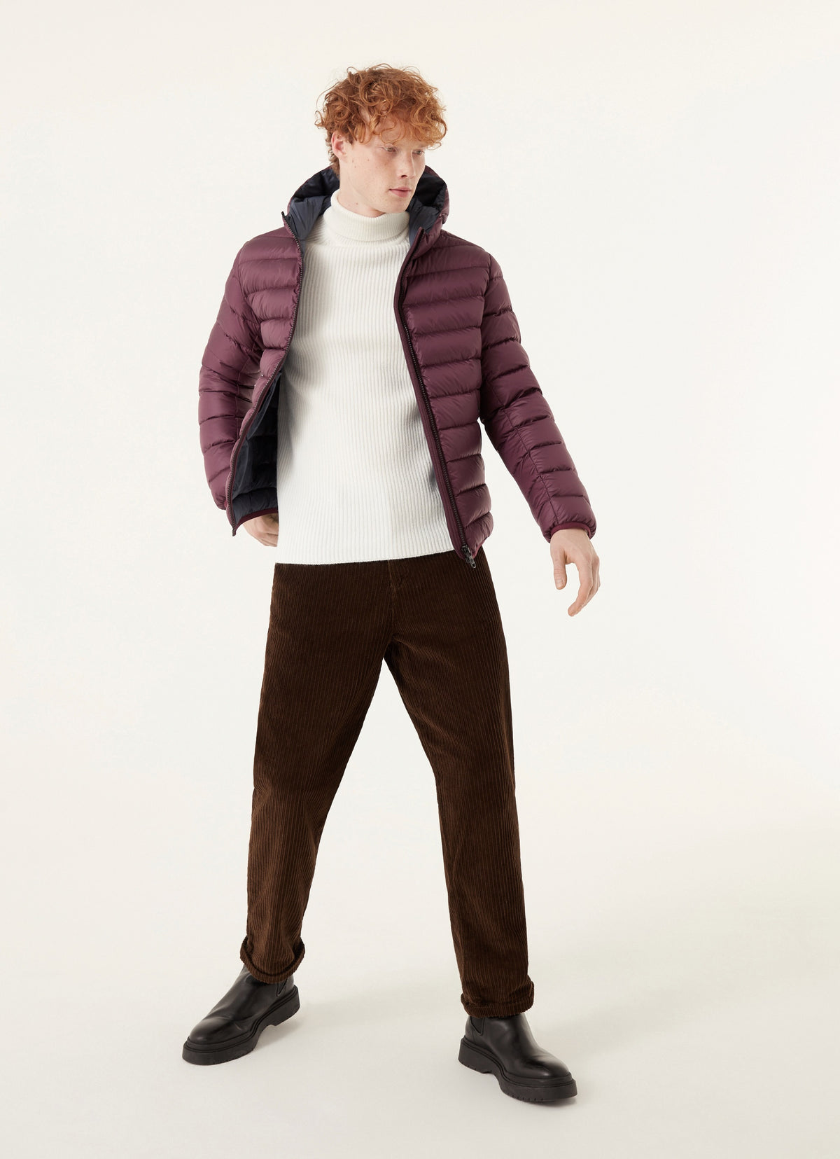 Colmar Piumino Uomo Tessuto Tecnico Bordeaux Cappucio Fisso