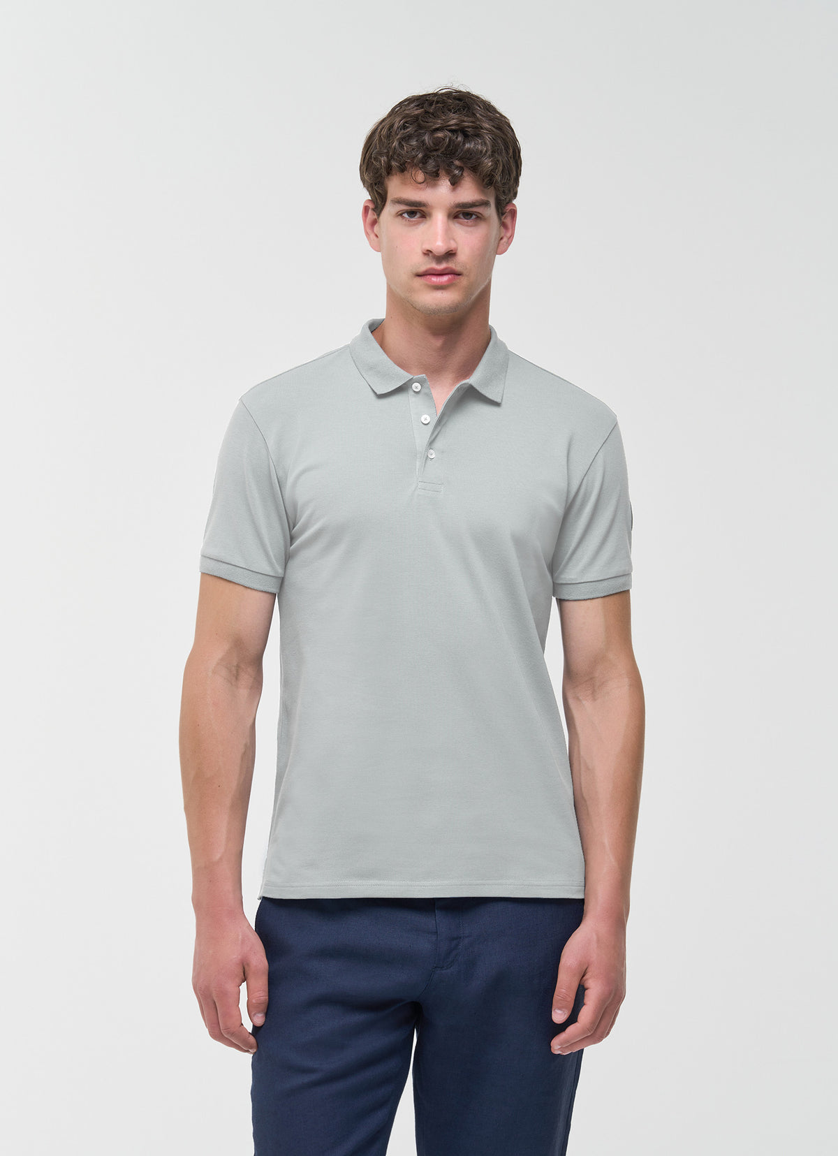 Colmar Polo Uomo Cotone Stretch Grigio Chiaro