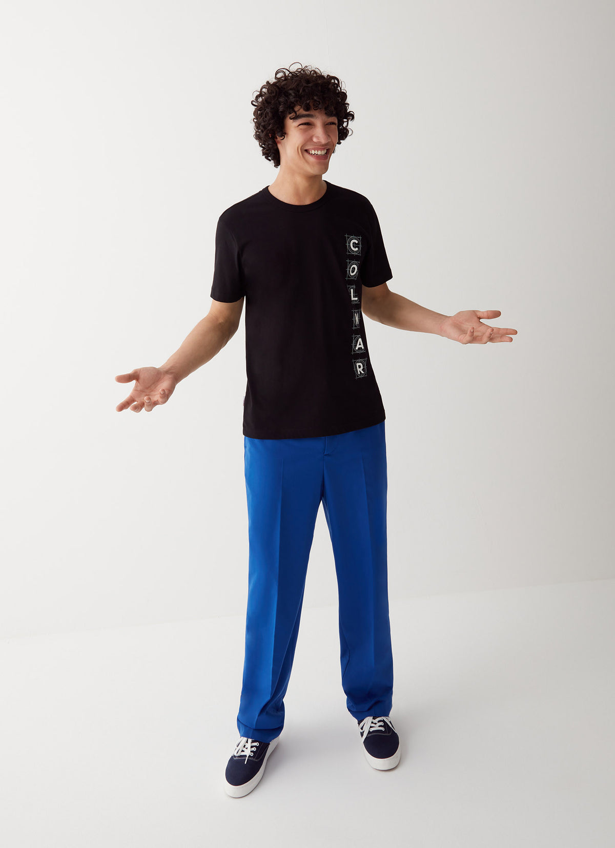 Colmar T-Shirt Uomo Logo In Rilievo Cotone Nero