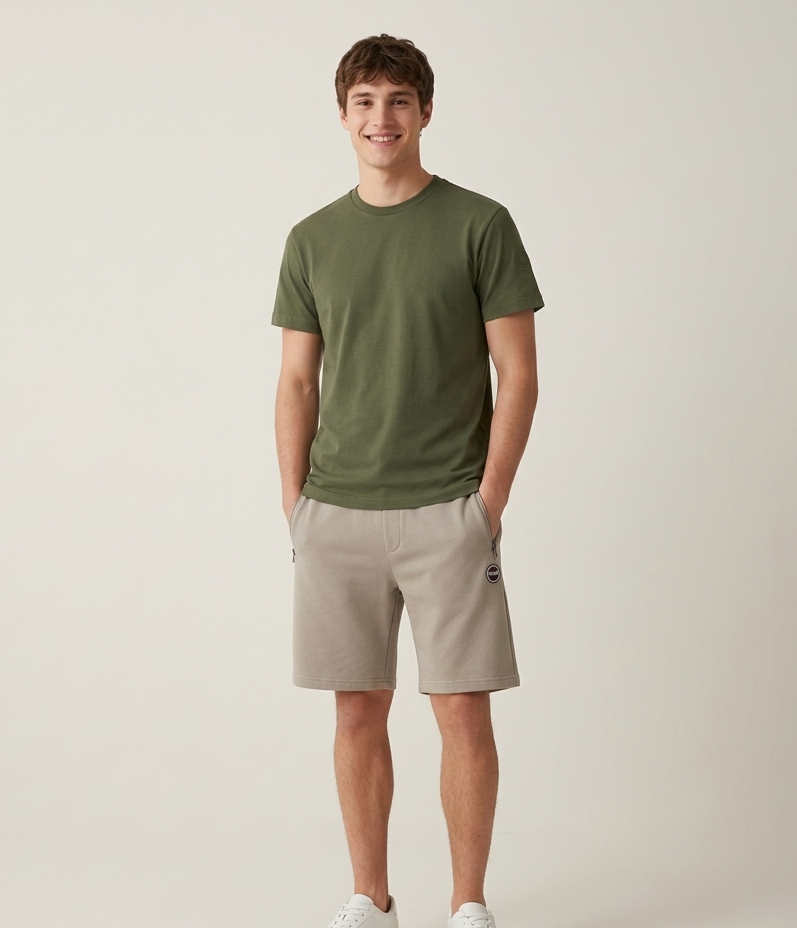 Colmar T-Shirt Uomo Cotone Verde Militare
