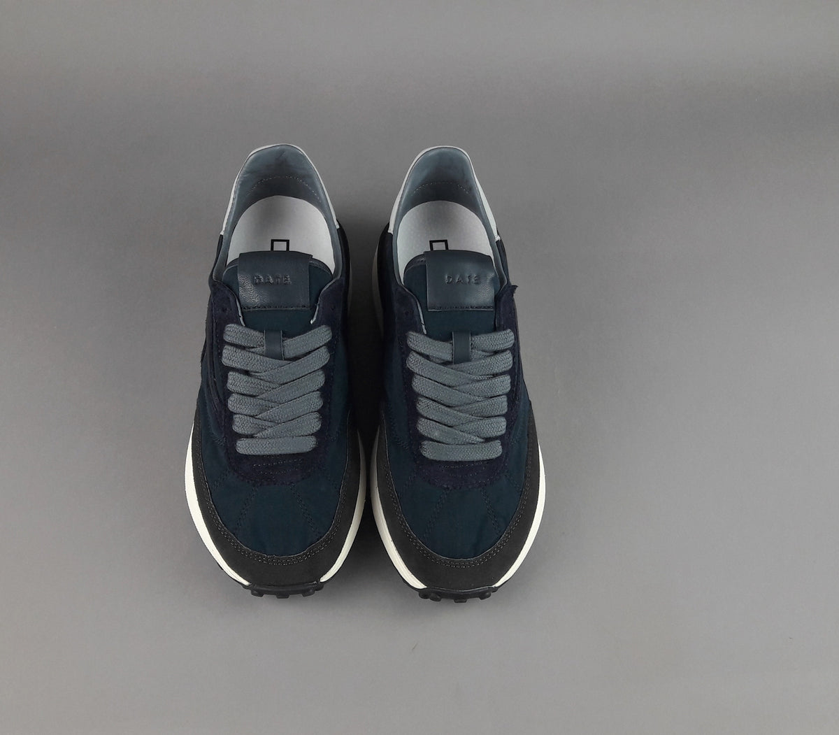 D.A.T.E. Athleta Uomo Camoscio E Tela Blu Scuro