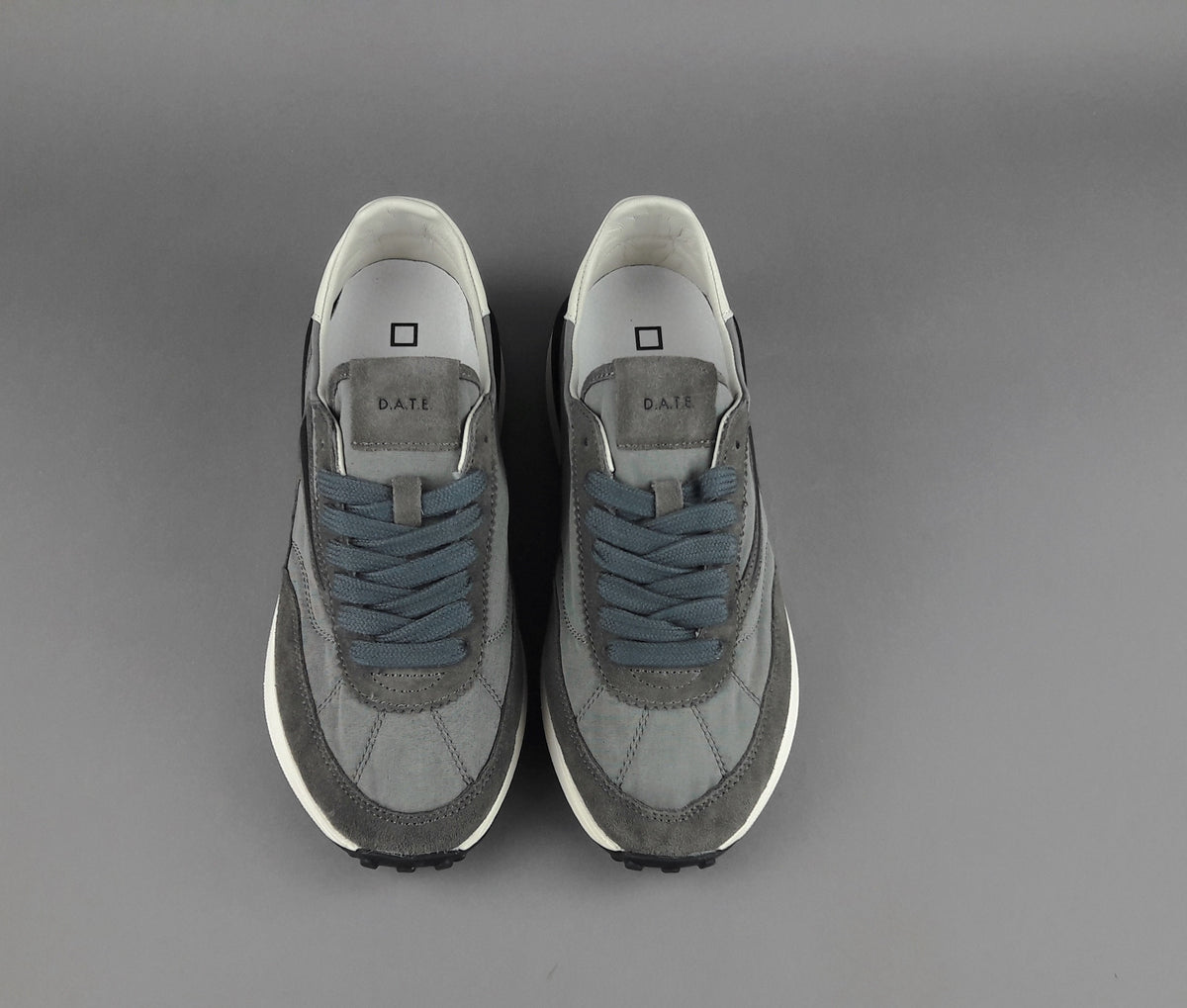 D.A.T.E. Athleta Uomo Camoscio E Tela Grigio Scuro