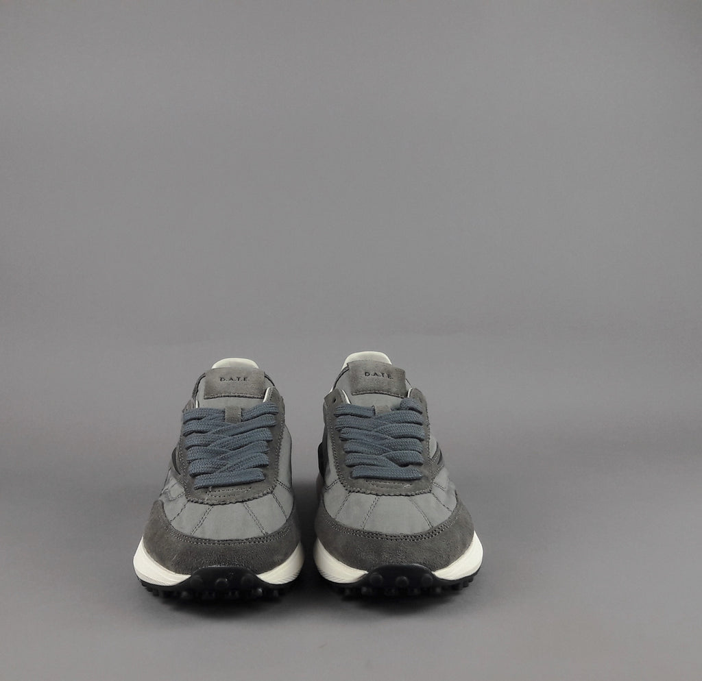 D.A.T.E. Athleta Uomo Camoscio E Tela Grigio Scuro