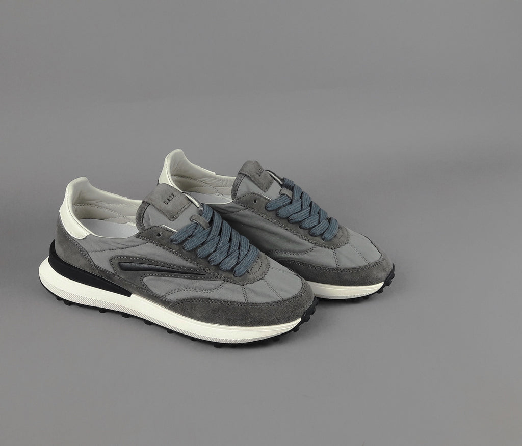 D.A.T.E. Athleta Uomo Camoscio E Tela Grigio Scuro