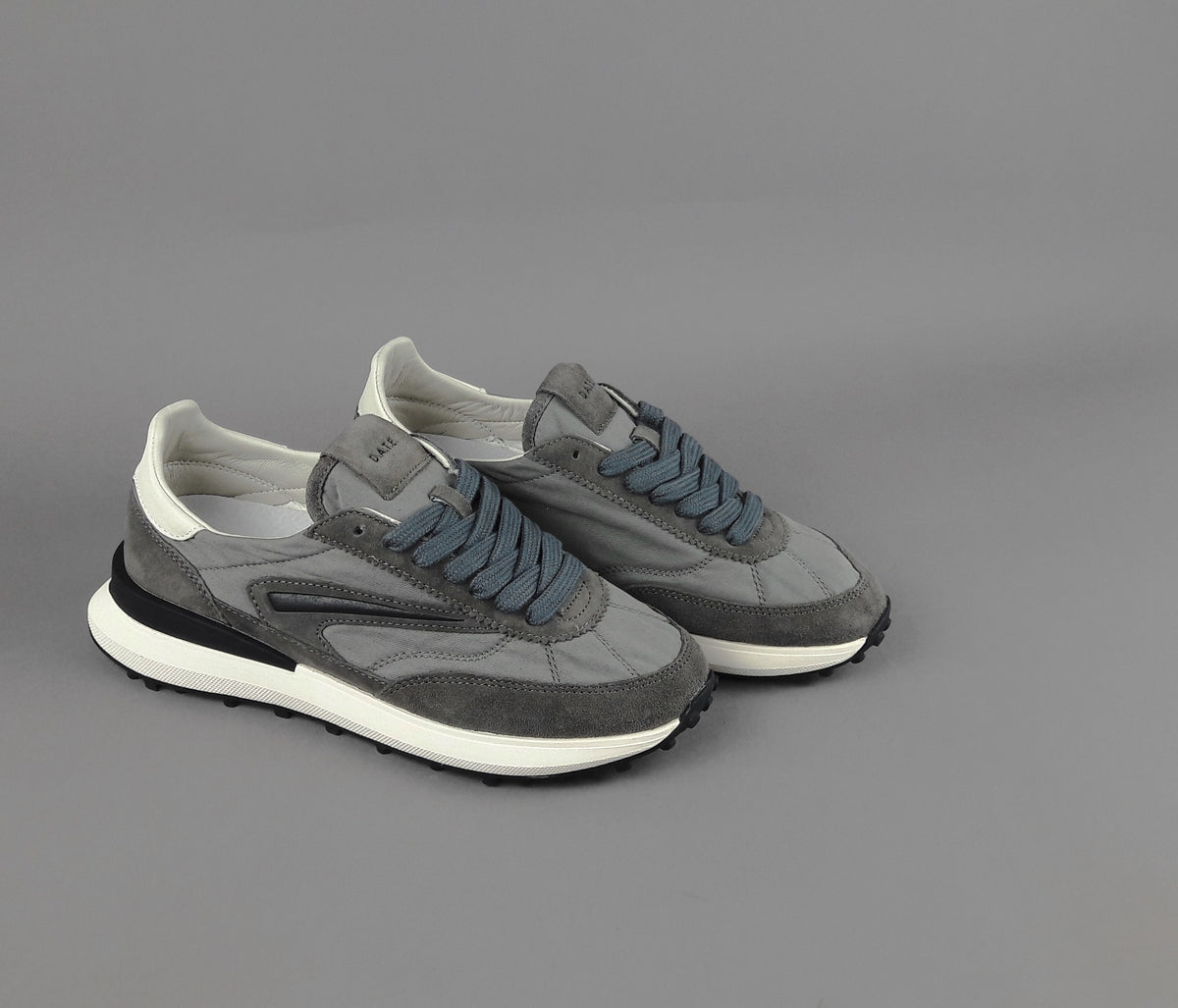 D.A.T.E. Athleta Uomo Camoscio E Tela Grigio Scuro
