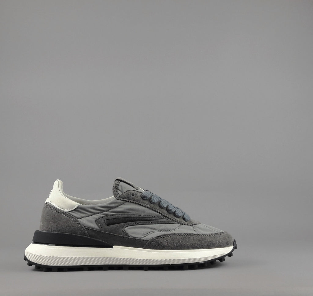 D.A.T.E. Athleta Uomo Camoscio E Tela Grigio Scuro