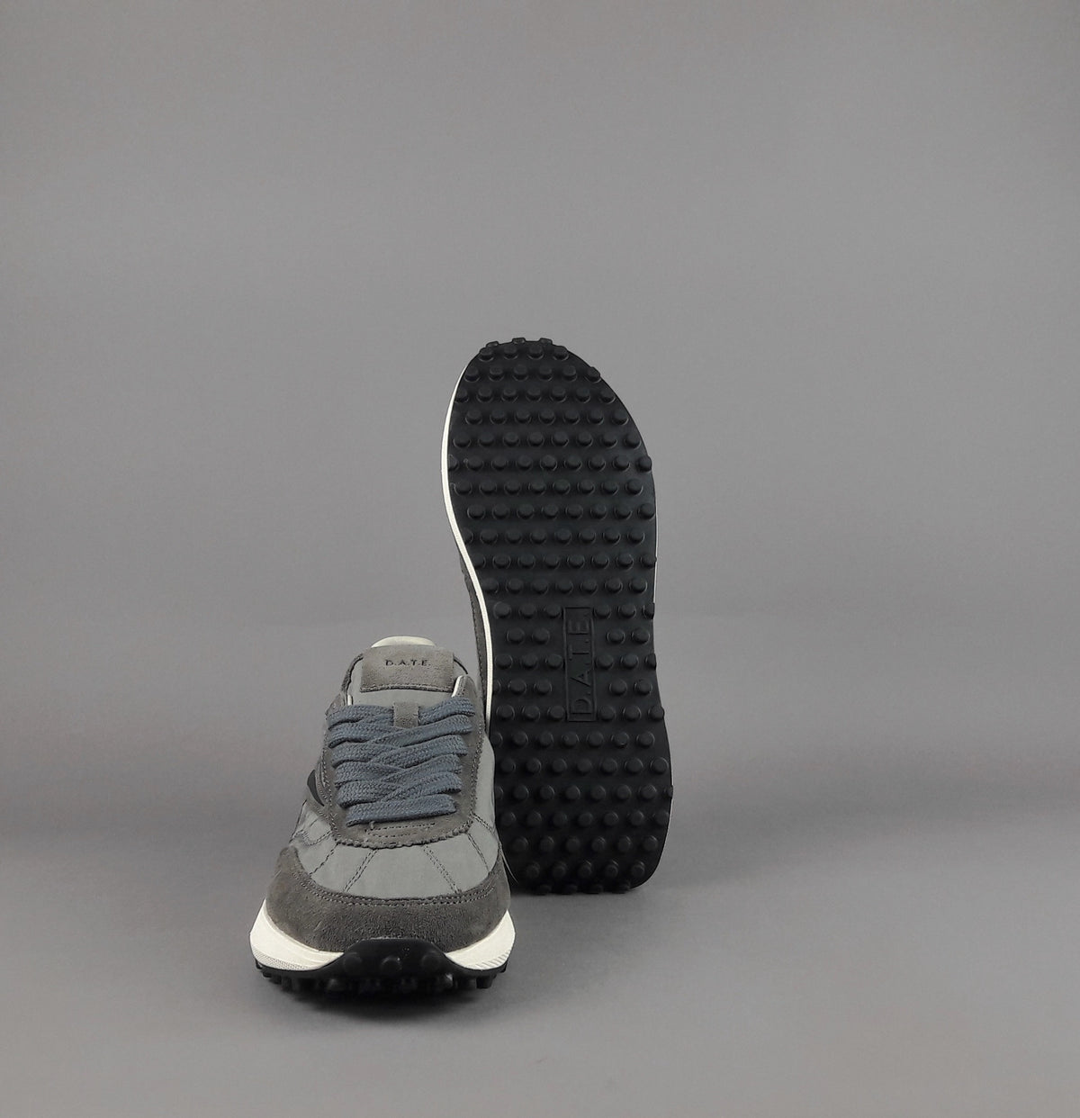 D.A.T.E. Athleta Uomo Camoscio E Tela Grigio Scuro