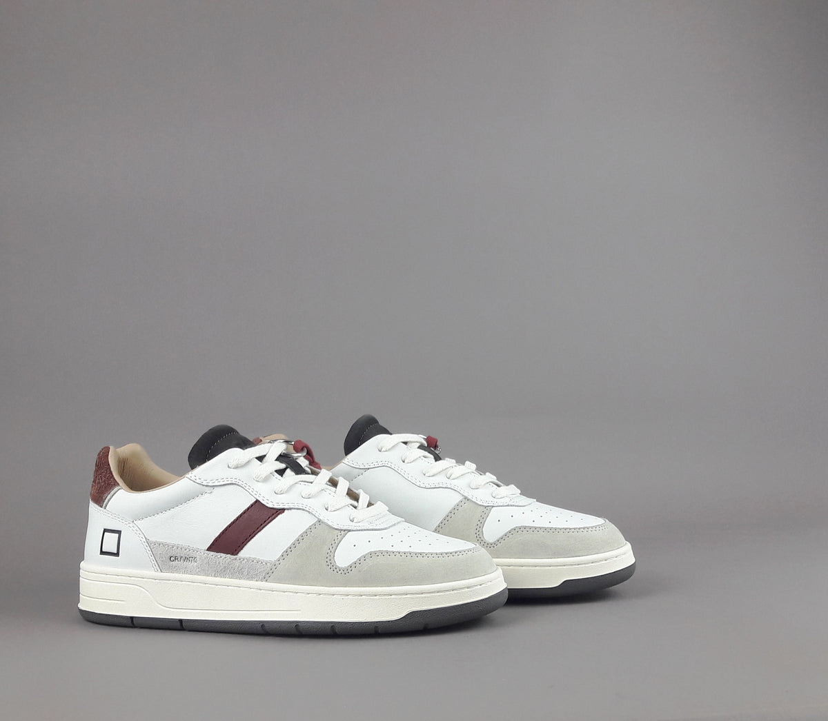 D.A.T.E. Court Uomo Pelle E Camoscio Bianco