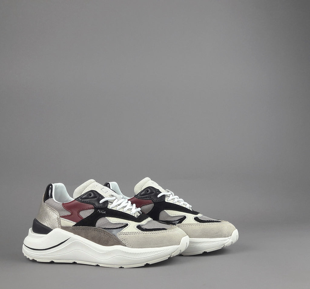 D.A.T.E. Fuga Sneakers Donna Camoscio Tela Avorio