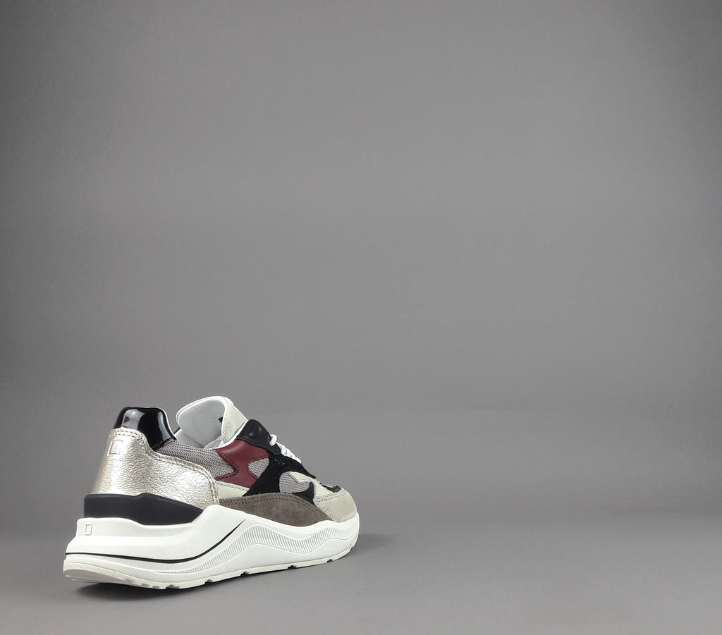 D.A.T.E. Fuga Sneakers Donna Camoscio Tela Avorio