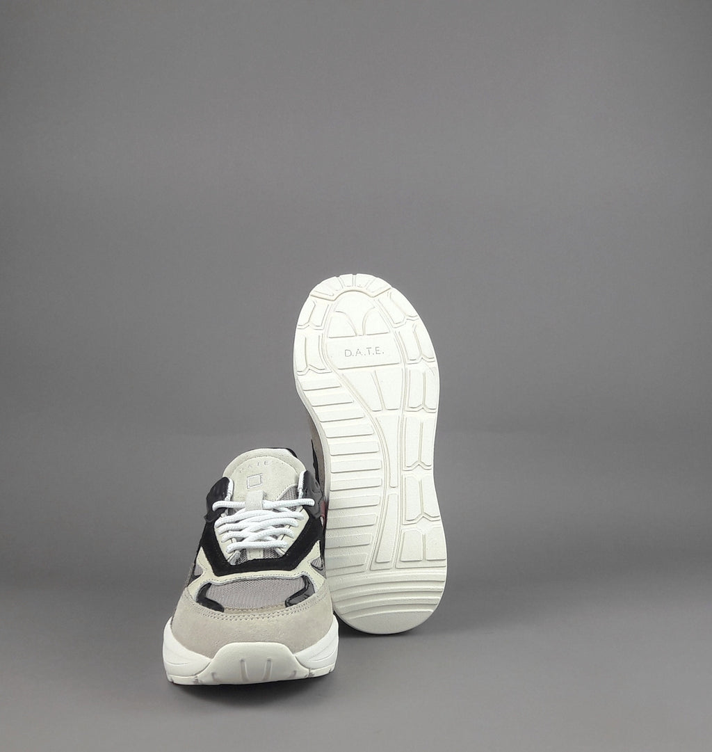 D.A.T.E. Fuga Sneakers Donna Camoscio Tela Avorio