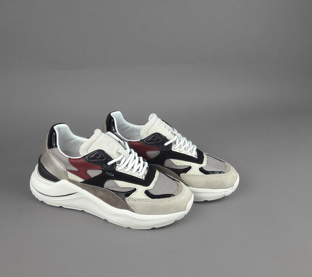 D.A.T.E. Fuga Sneakers Donna Camoscio Tela Avorio