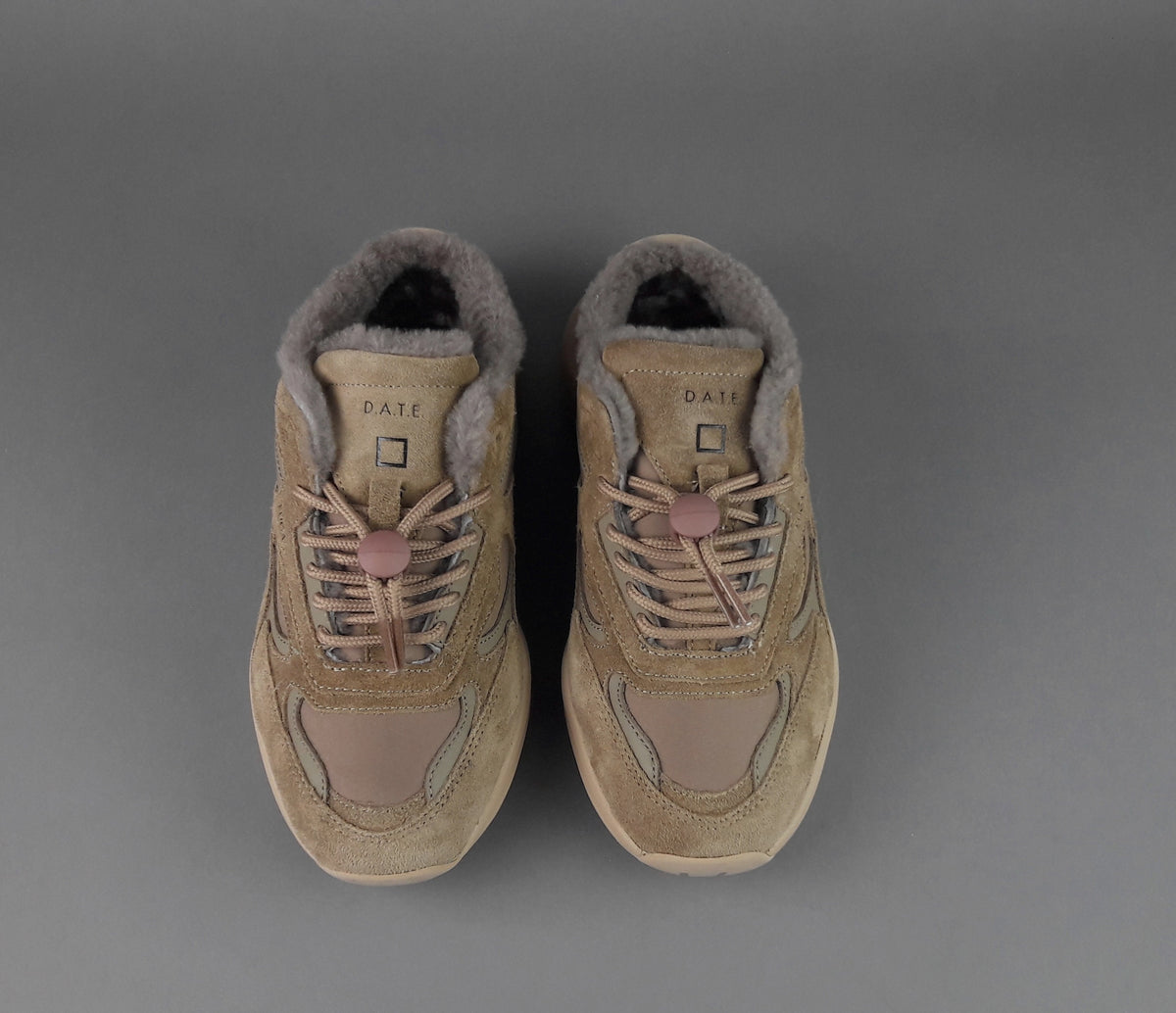 D.A.T.E. Fuga Sneakers Sabot Donna Camoscio E Tela Fango