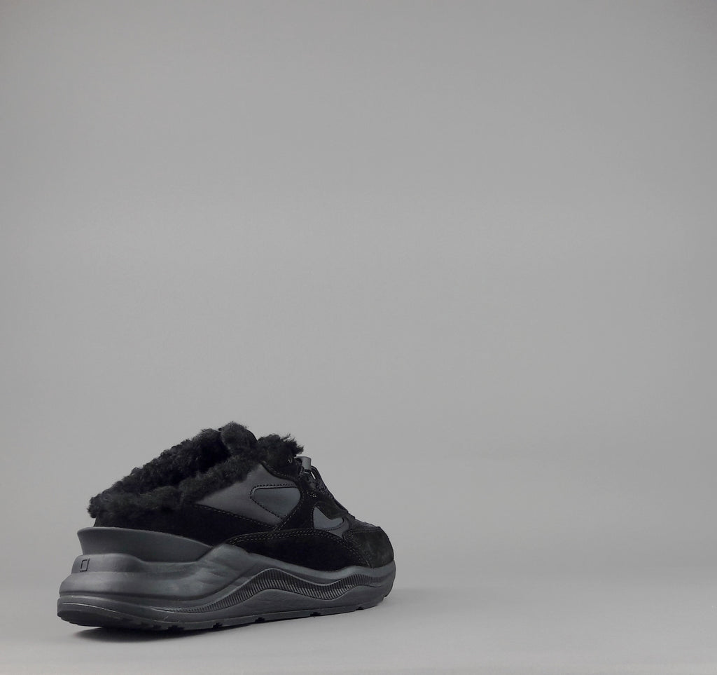 D.A.T.E. Fuga Sneakers Sabot Donna Camoscio E Tela Nero