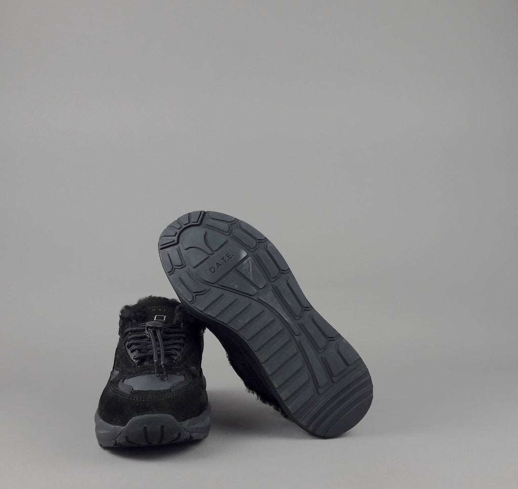 D.A.T.E. Fuga Sneakers Sabot Donna Camoscio E Tela Nero