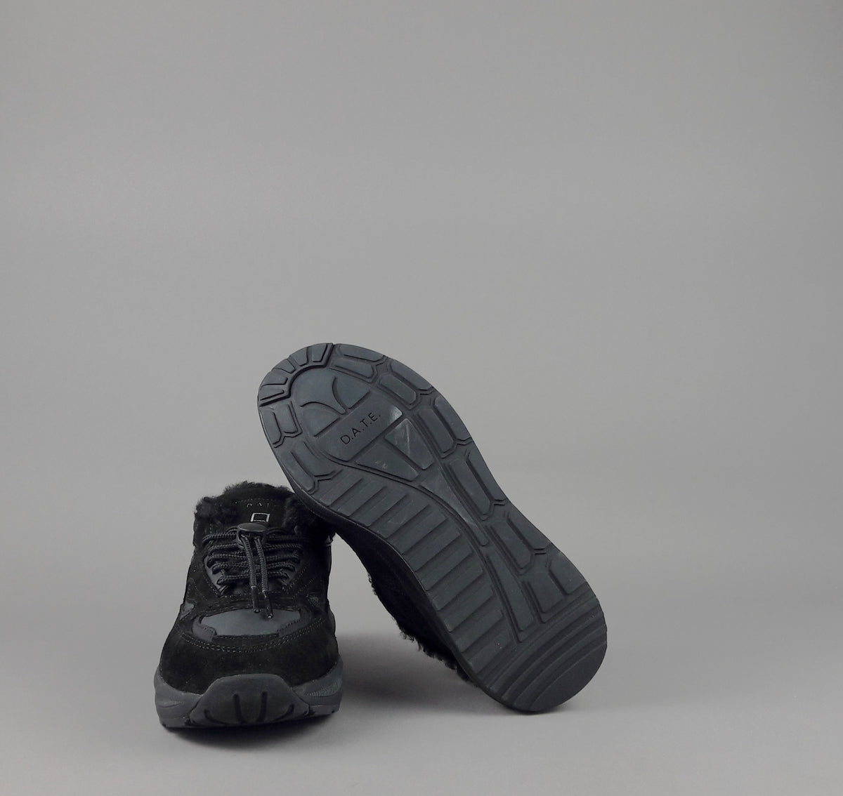 D.A.T.E. Fuga Sneakers Sabot Donna Camoscio E Tela Nero