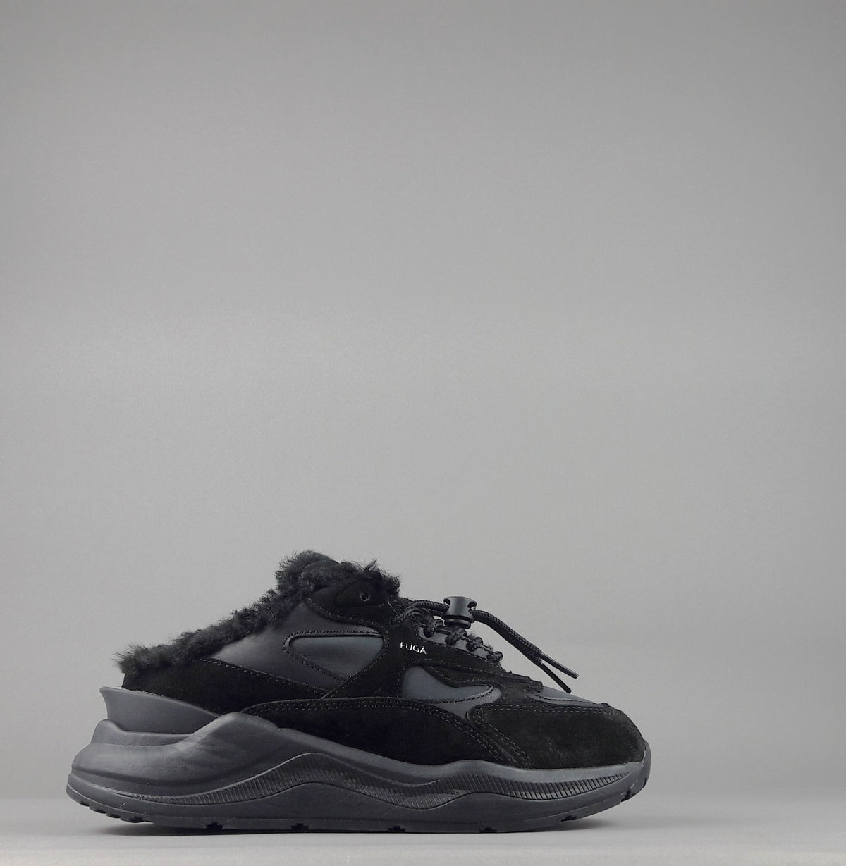 D.A.T.E. Fuga Sneakers Sabot Donna Camoscio E Tela Nero