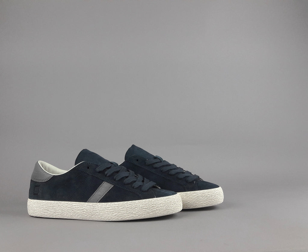 D.A.T.E. Hill Low Uomo Camoscio Blu Scuro