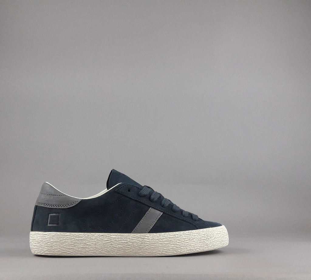D.A.T.E. Hill Low Uomo Camoscio Blu Scuro