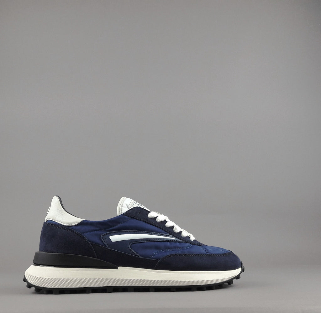 D.A.T.E. Sneakers Athleta Uomo Camoscio E Tela Blu Scuro