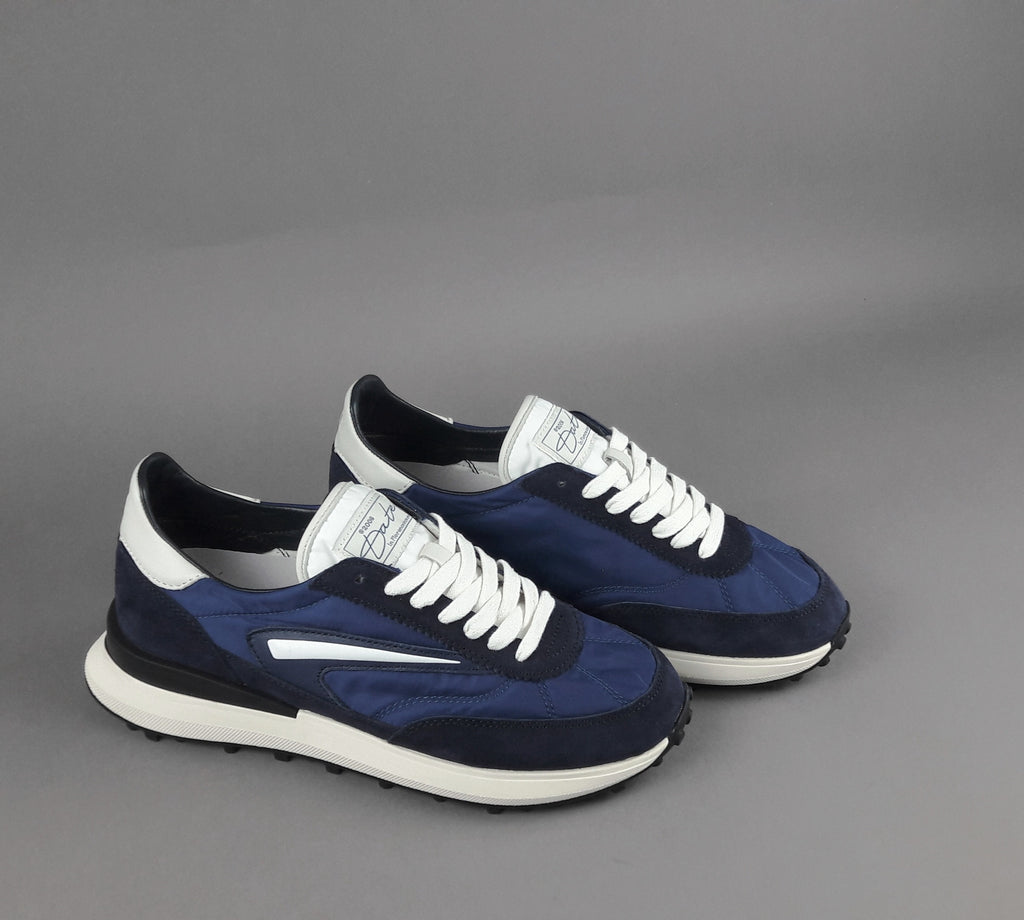 D.A.T.E. Sneakers Athleta Uomo Camoscio E Tela Blu Scuro