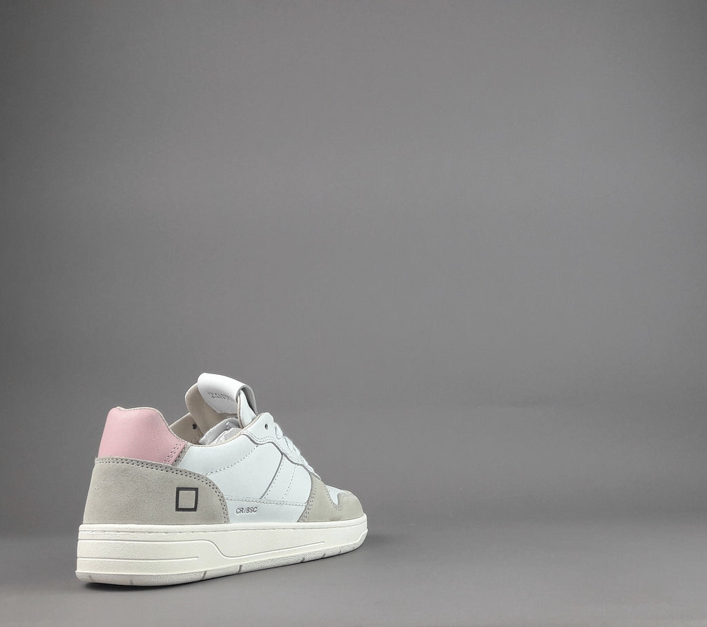 D.A.T.E. Sneakers Court Donna Camoscio e Pelle Ghiaccio / Bianco