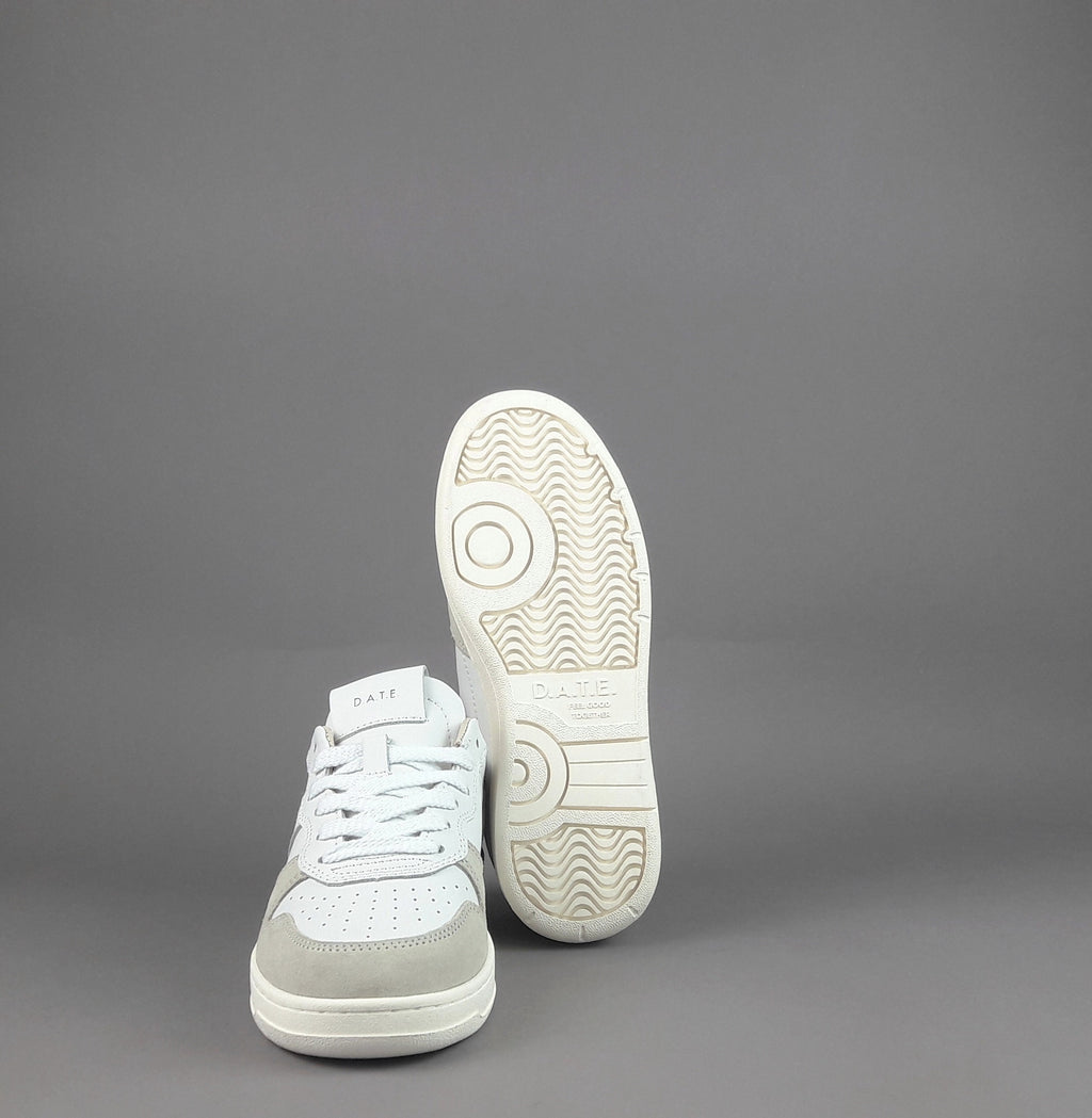 D.A.T.E. Sneakers Court Donna Camoscio e Pelle Ghiaccio / Bianco